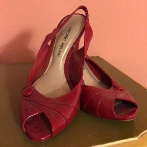 Red Antonio Melani sling back heels - size 7.5
